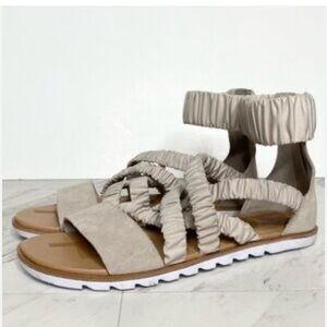 Sorel Women's Sandals in Cream and Tan Ella 8.5